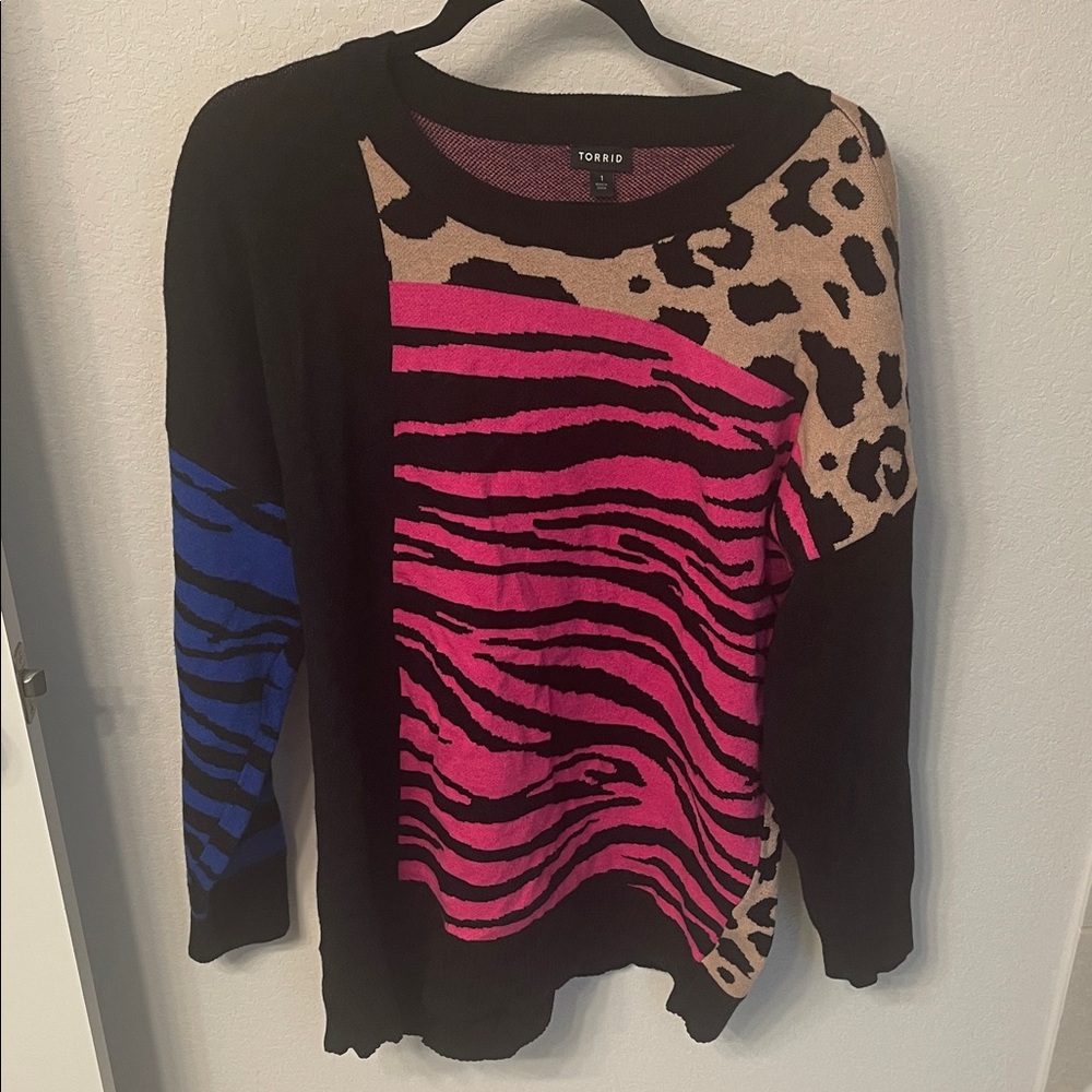 Torrid Multicolor Animal Print Sweater